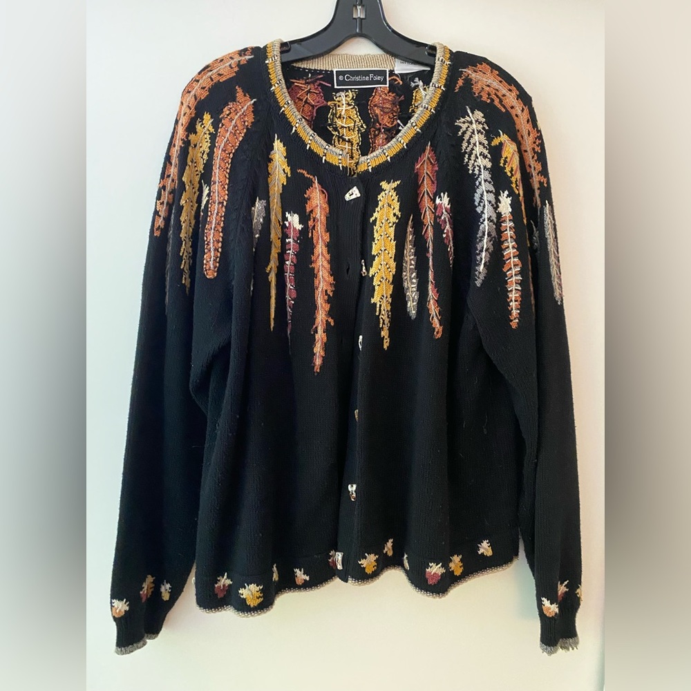 Colorful Embroidered Cardigan
